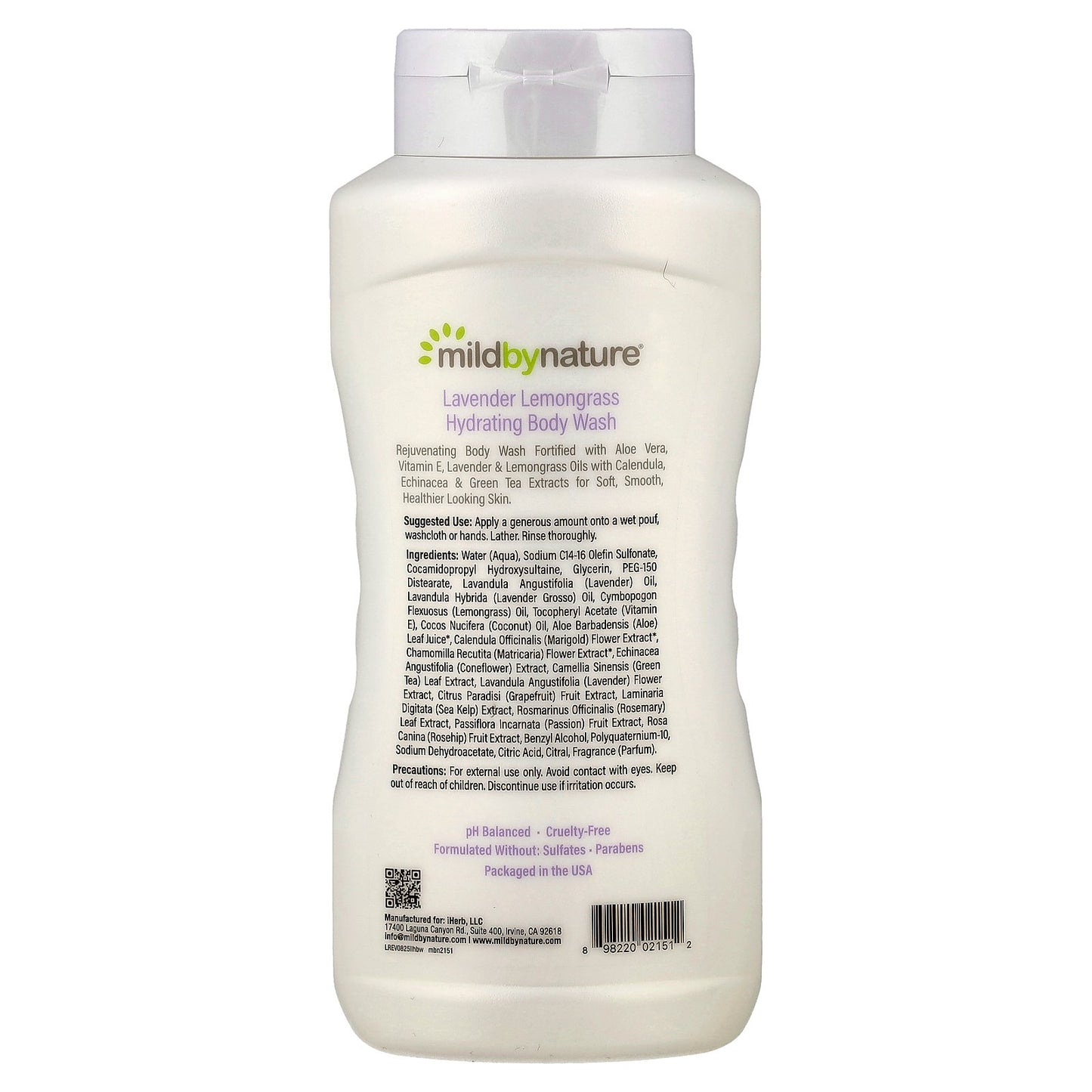 Mild By Nature, Hydrating Body Wash, Lavender Lemongrass, 16 fl oz (473 ml)