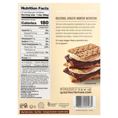 Quest Nutrition, Protein Bar, S'mores, 12 Bars, 2.12 (60 g) Each