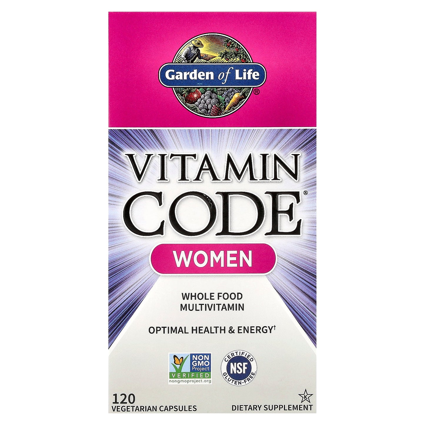 Garden of Life, Vitamin Code®, Women Whole Food Multivitamin, 120 Vegetarian Capsules
