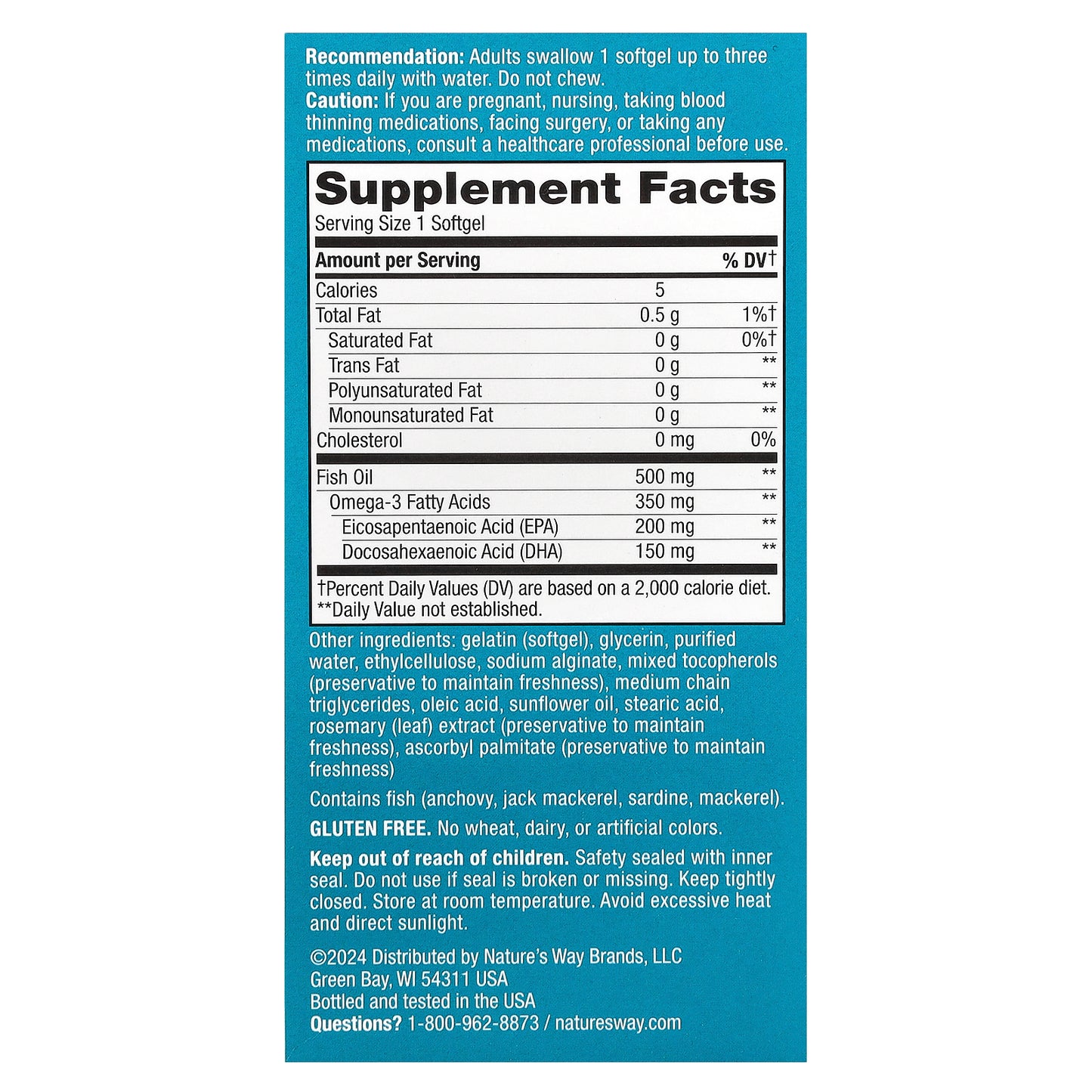 Nature's Way, Super Fisol® Fish Oil, 350 mg, 180 Softgels