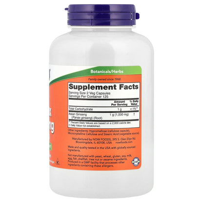 NOW Foods, Panax Ginseng, 500 mg, 250 Veg Capsules