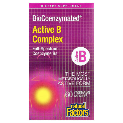 Natural Factors, BioCoenzymated®, Active B Complex, 60 Vegetarian Capsules