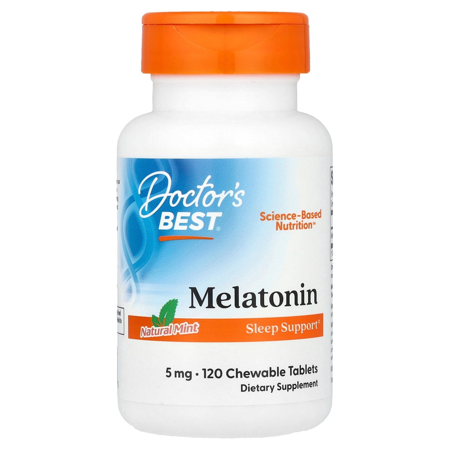 Doctor's Best, Melatonin, Natural Mint, 5 mg, 120 Chewable Tablets