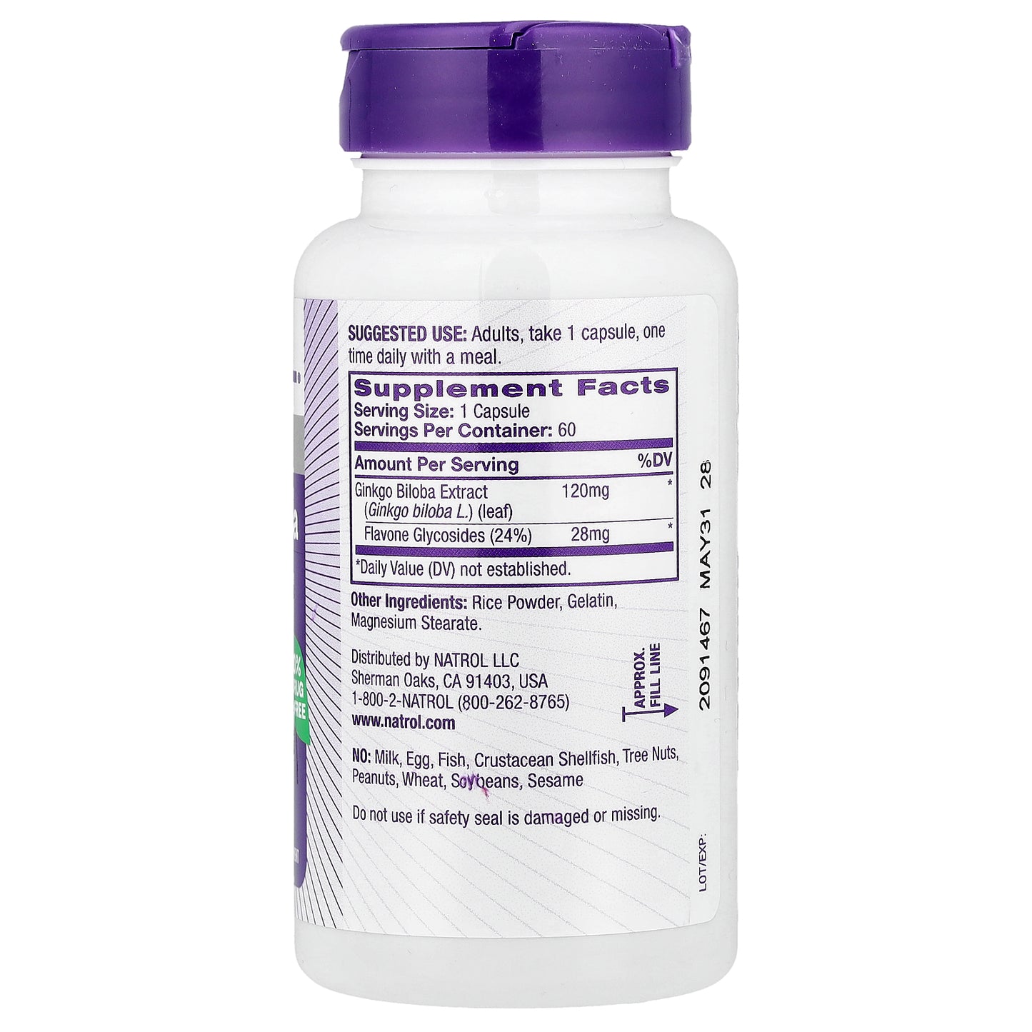 Natrol, Ginkgo Biloba, 60 Capsules