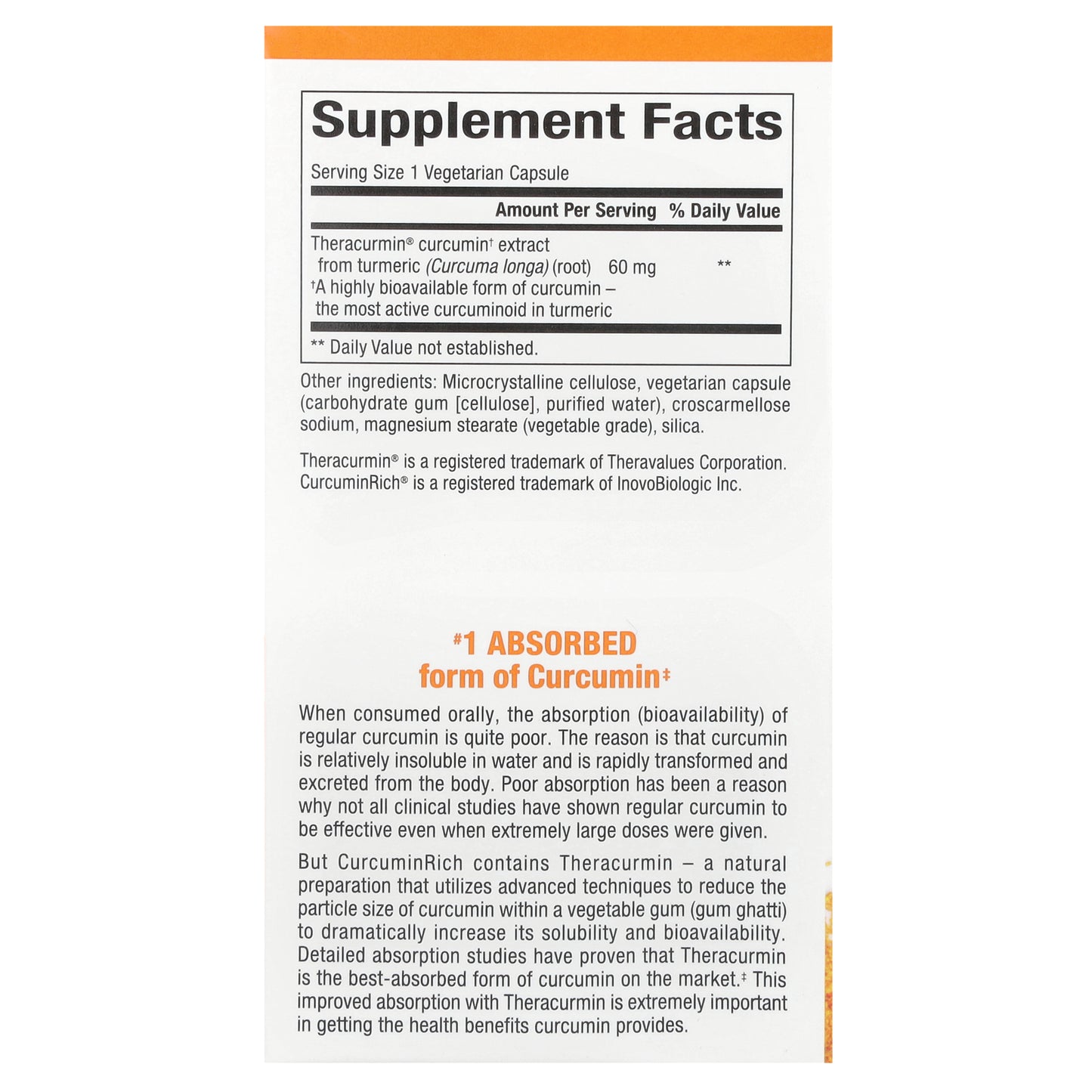 Natural Factors, CurcuminRich®, Theracurmin®, 60 mg, 120 Vegetarian Capsules