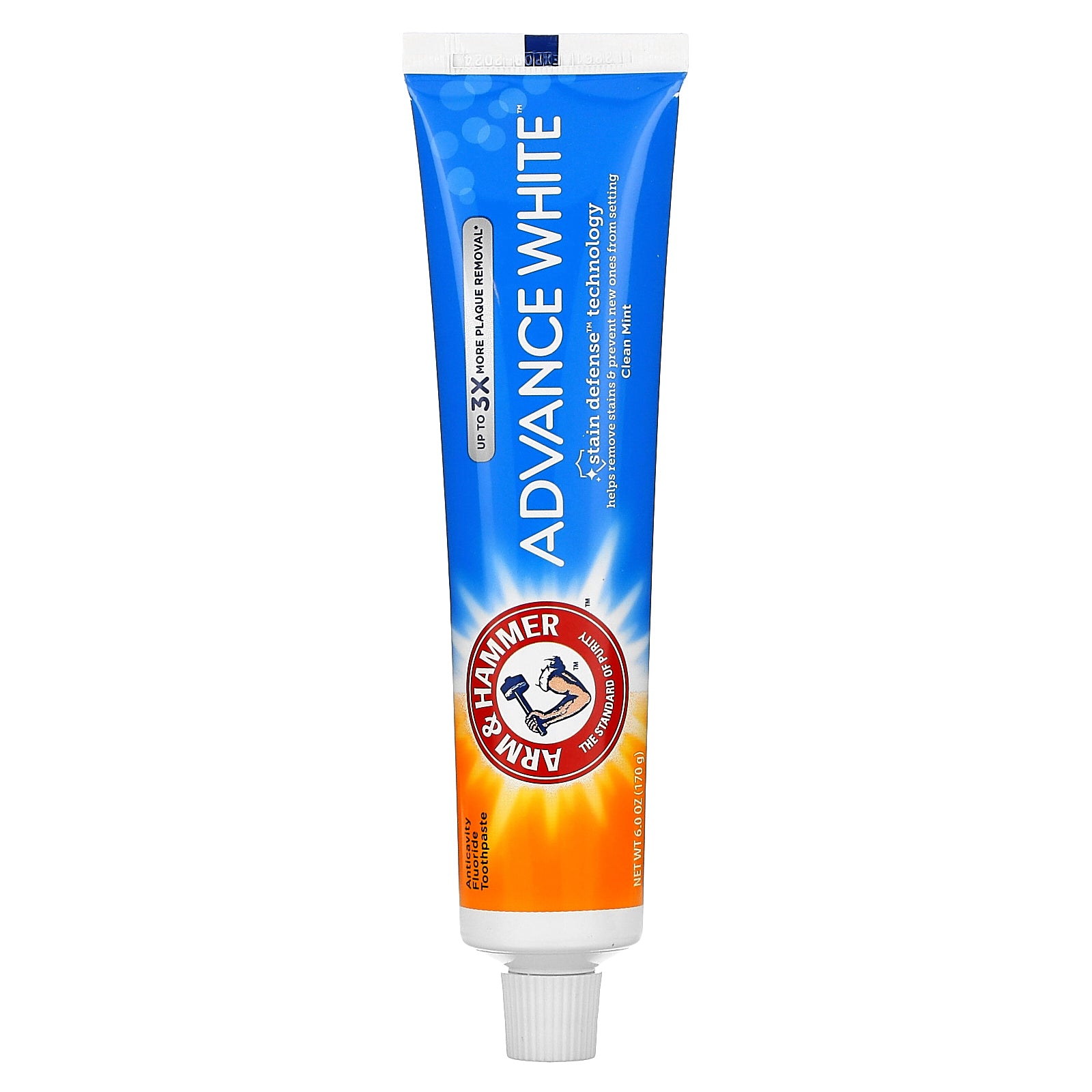 Arm & Hammer, Advance White™, Anticavity Fluoride Toothpaste, Clean Mint, 6 oz (170 g)