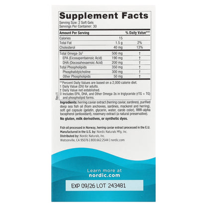 Nordic Naturals, Omega-3 Phospholipids™, 60 Soft Gels
