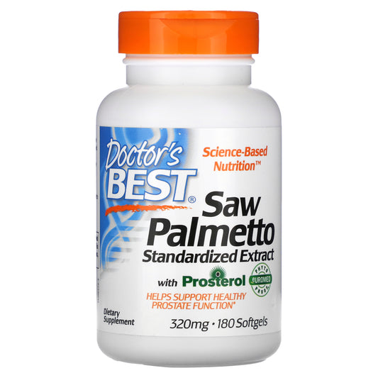 Doctor's Best, Saw Palmetto, Standardized Extract, 320 mg, 180 Softgels