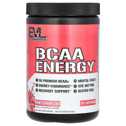 EVLution Nutrition, BCAA Energy®, Watermelon, 8.89 oz (252 g)
