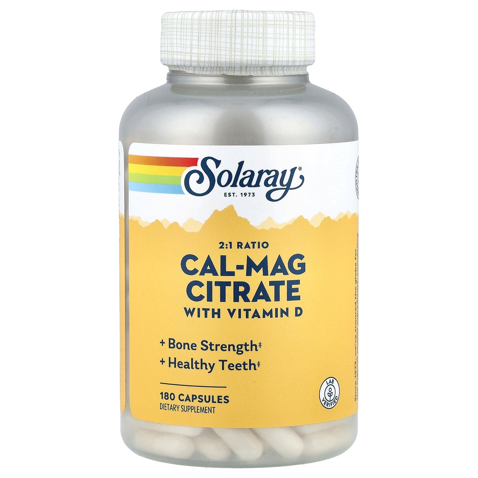 Solaray, Cal-Mag Citrate with Vitamin D, 2:1 Ratio, 180 Capsules