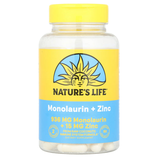 Nature's Life, Monolaurin + Zinc, 90 Capsules