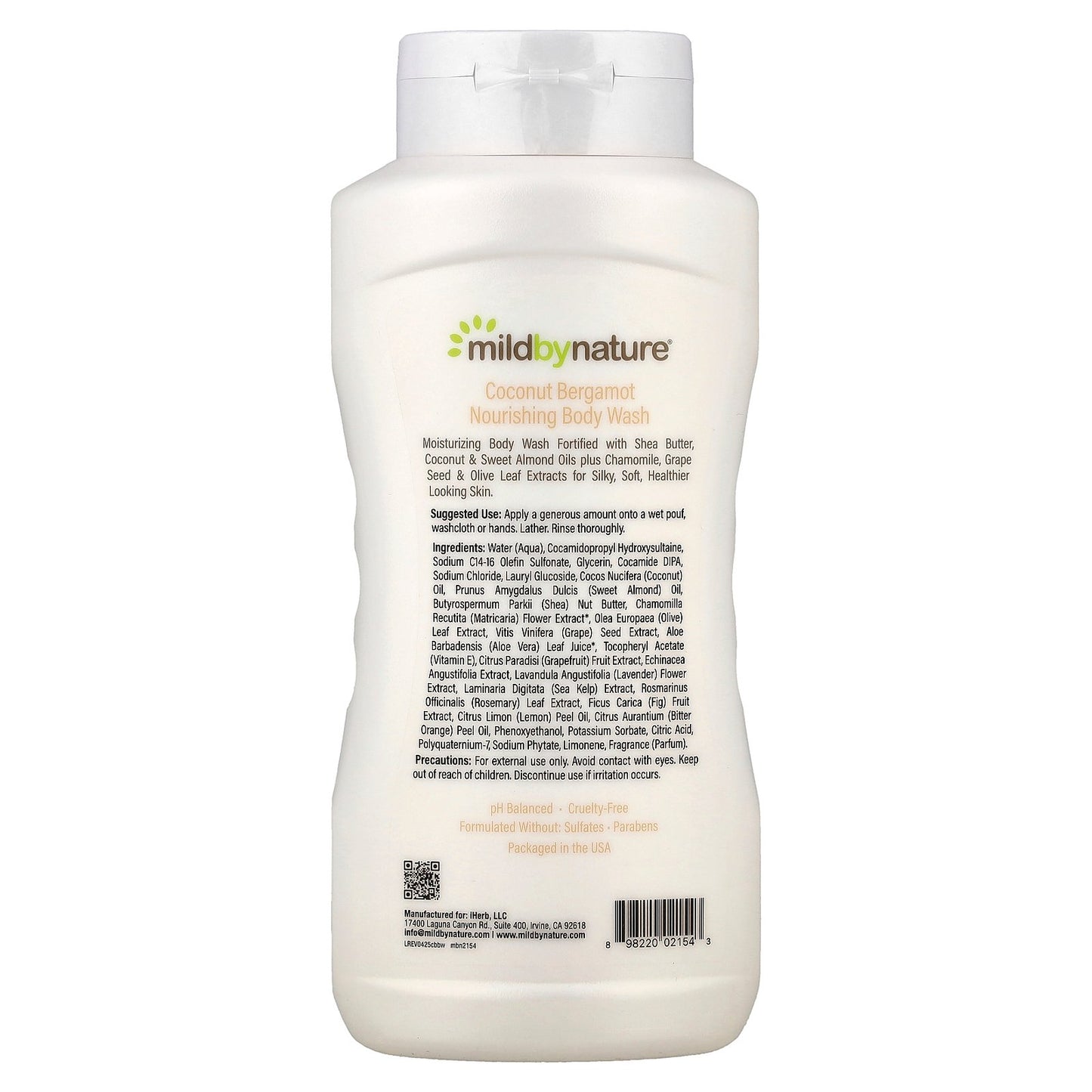 Mild By Nature, Nourishing Body Wash, Coconut Bergamot, 16 fl oz (473 ml)