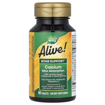 Nature's Way, Alive! Calcium, Max Absorption, 60 Tablets