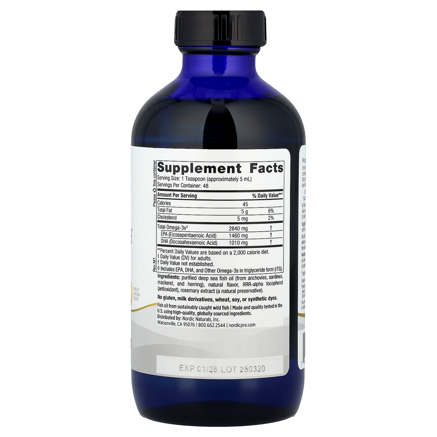 Nordic Naturals, ProOmega®, Lemon, 2,840 mg, 8 fl oz (237 ml)