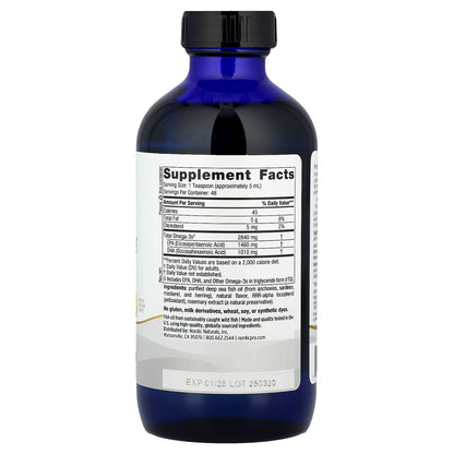 Nordic Naturals, ProOmega®, Lemon, 2,840 mg, 8 fl oz (237 ml)