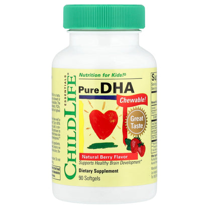 ChildLife Essentials, Pure DHA, Natural Berry, 90 Softgels