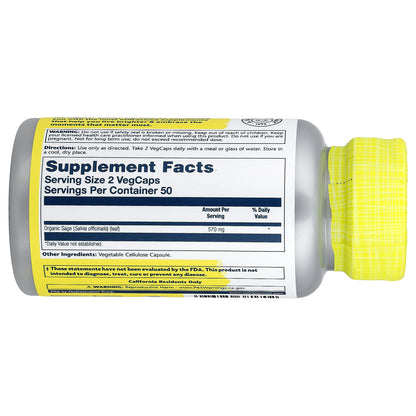 Solaray, Sage, 100 VegCaps (285 mg per Cap)