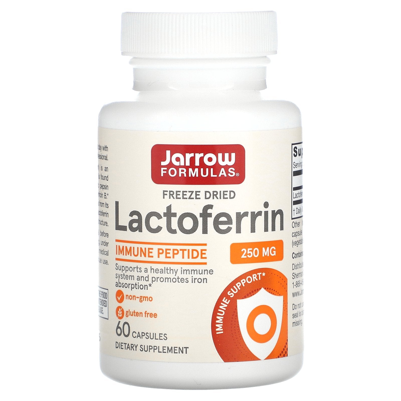 Jarrow Formulas, Lactoferrin, Freeze Dried, 250 mg, 60 Capsules