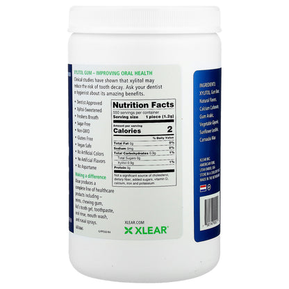 Xlear, Spry®, Chewing Gum, Natural Peppermint, 550 Pieces