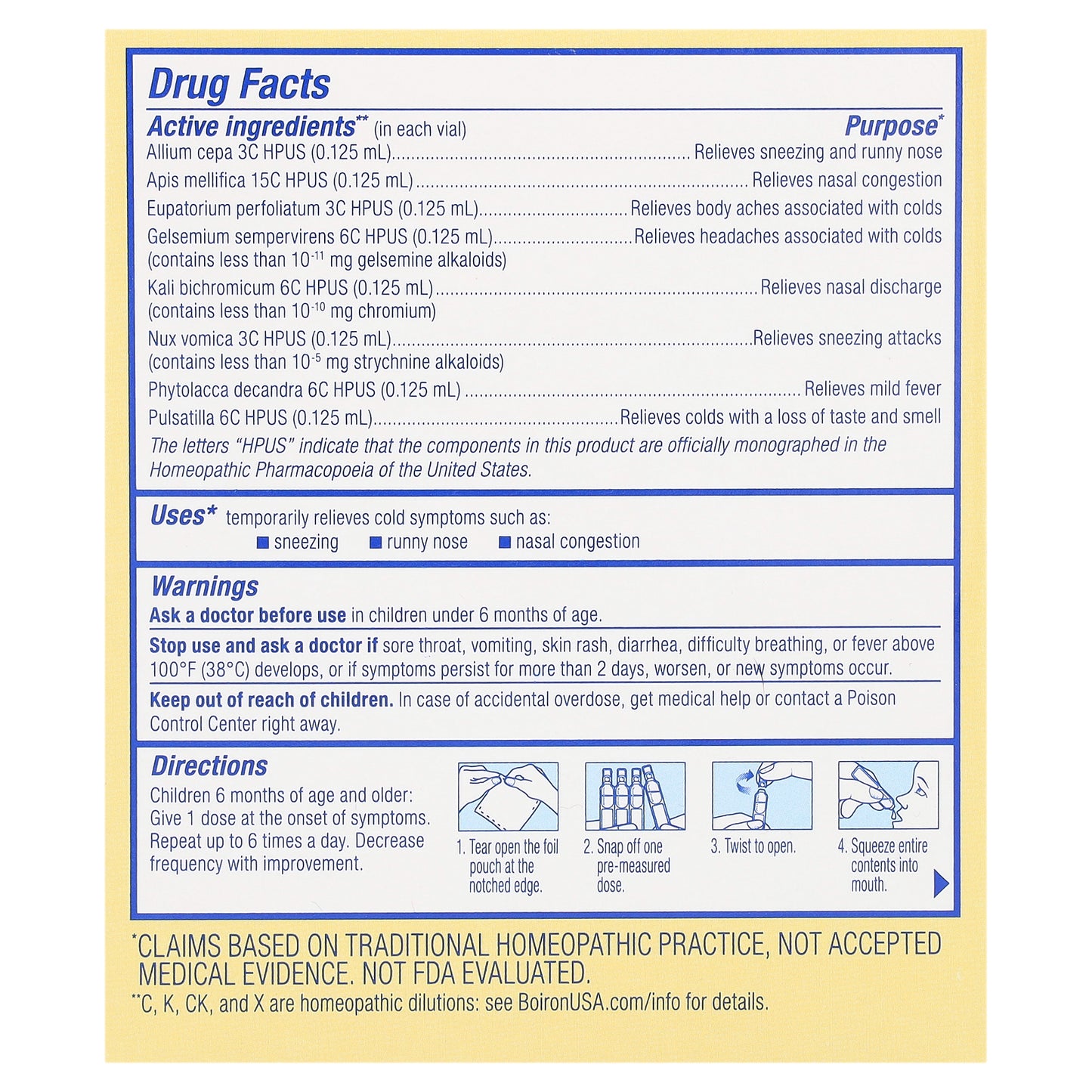 Boiron, Cold Calm Baby, Liquid Doses, Cold Relief, 6+ Months, 30 Pre-Measured Liquid Doses, 0.034 fl oz (1 ml) Each