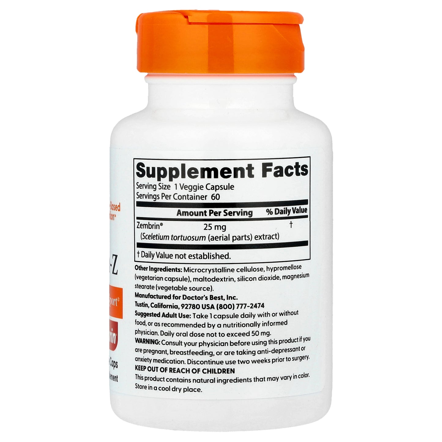 Doctor's Best, Calm-Z , 25 mg, 60 Veggie Caps