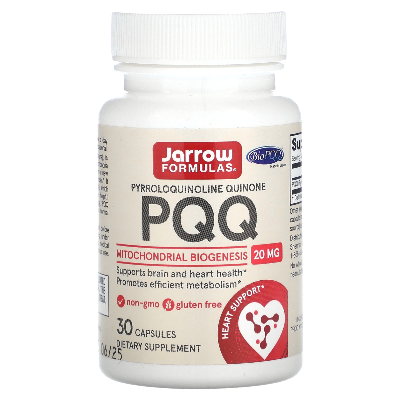 Jarrow Formulas, PQQ, 20 mg, 30 Capsules