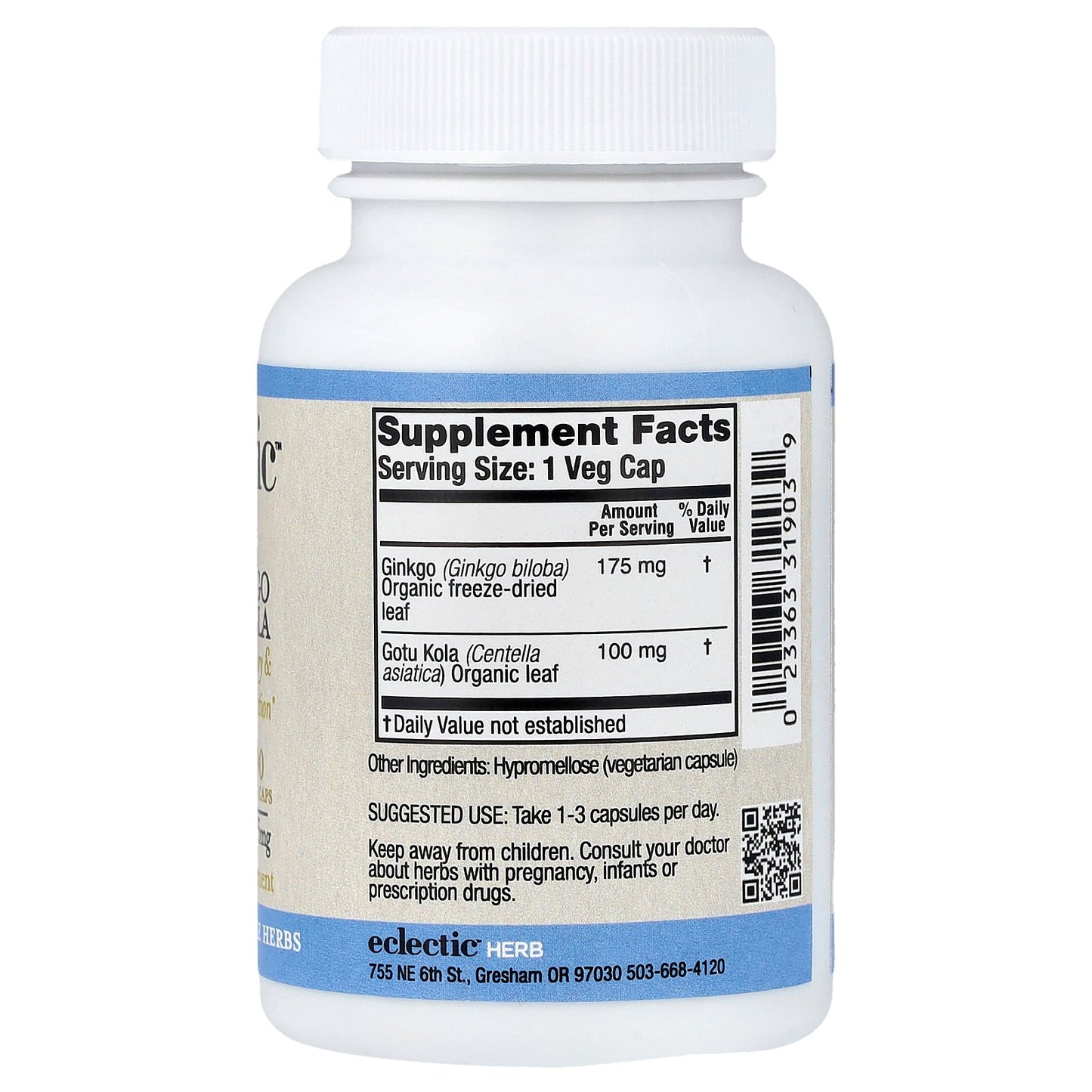 Eclectic Herb, Ginkgo Gotu Kola, 90 Veg Caps