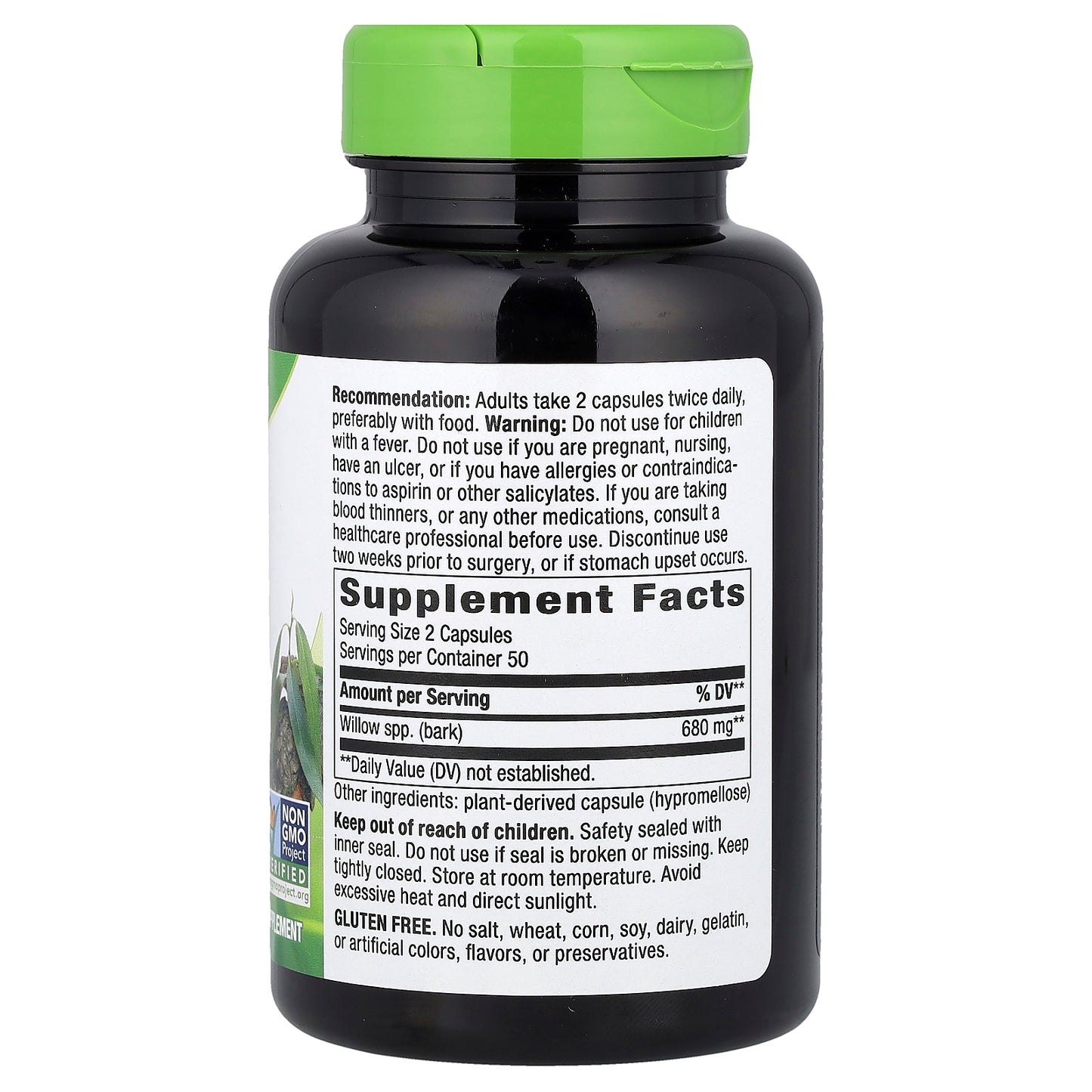 Nature's Way, Willow Bark, 100 Vegan Capsules (340 mg per Capsule)