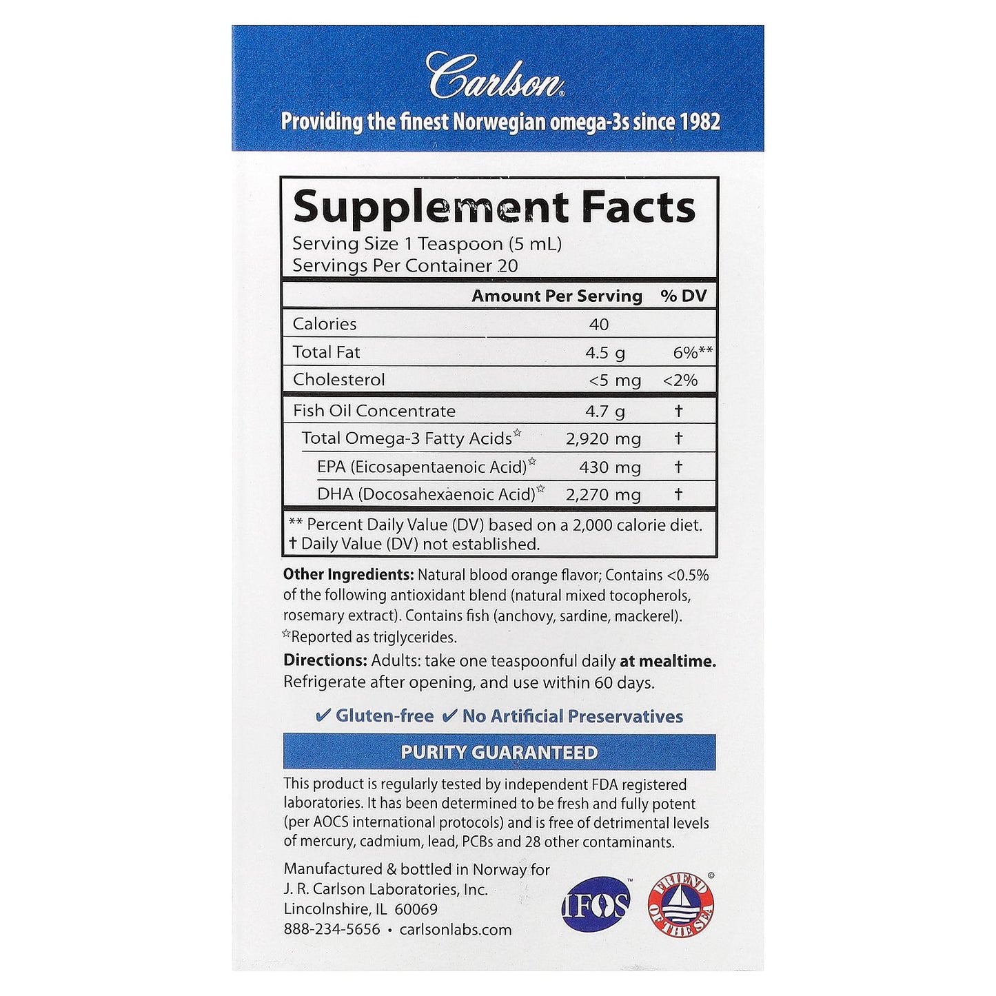 Carlson, Elite DHA, Natural Orange, 3.3 fl oz (100 ml)