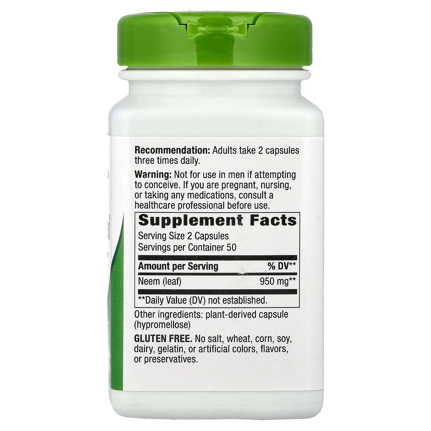 Nature's Way, Neem Leaf, 100 Vegan Capsules (475 mg per Capsule)