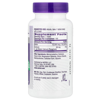 Natrol, Biotin, 100 Tablets