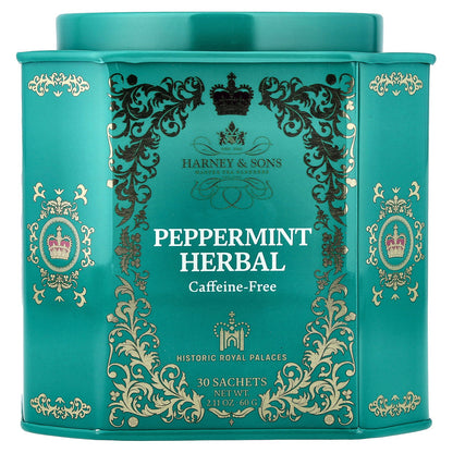 Harney & Sons, Peppermint Herbal, Caffeine Free, 30 Sachets, 2.11 oz (60 g)