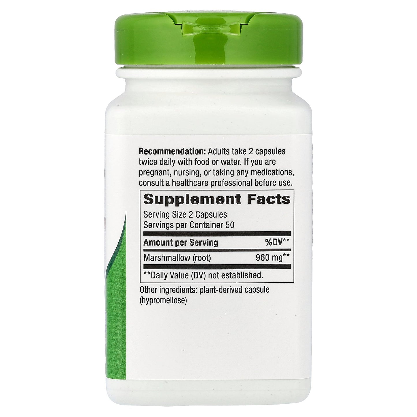 Nature's Way, Marshmallow Root, 100 Vegan Capsules (480 mg per Capsule)