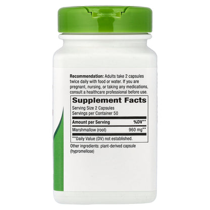 Nature's Way, Marshmallow Root, 100 Vegan Capsules (480 mg per Capsule)