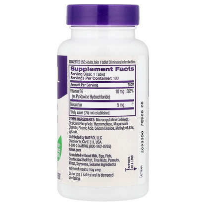 Natrol, Melatonin, Time Release, 5 mg, 100 Tablets