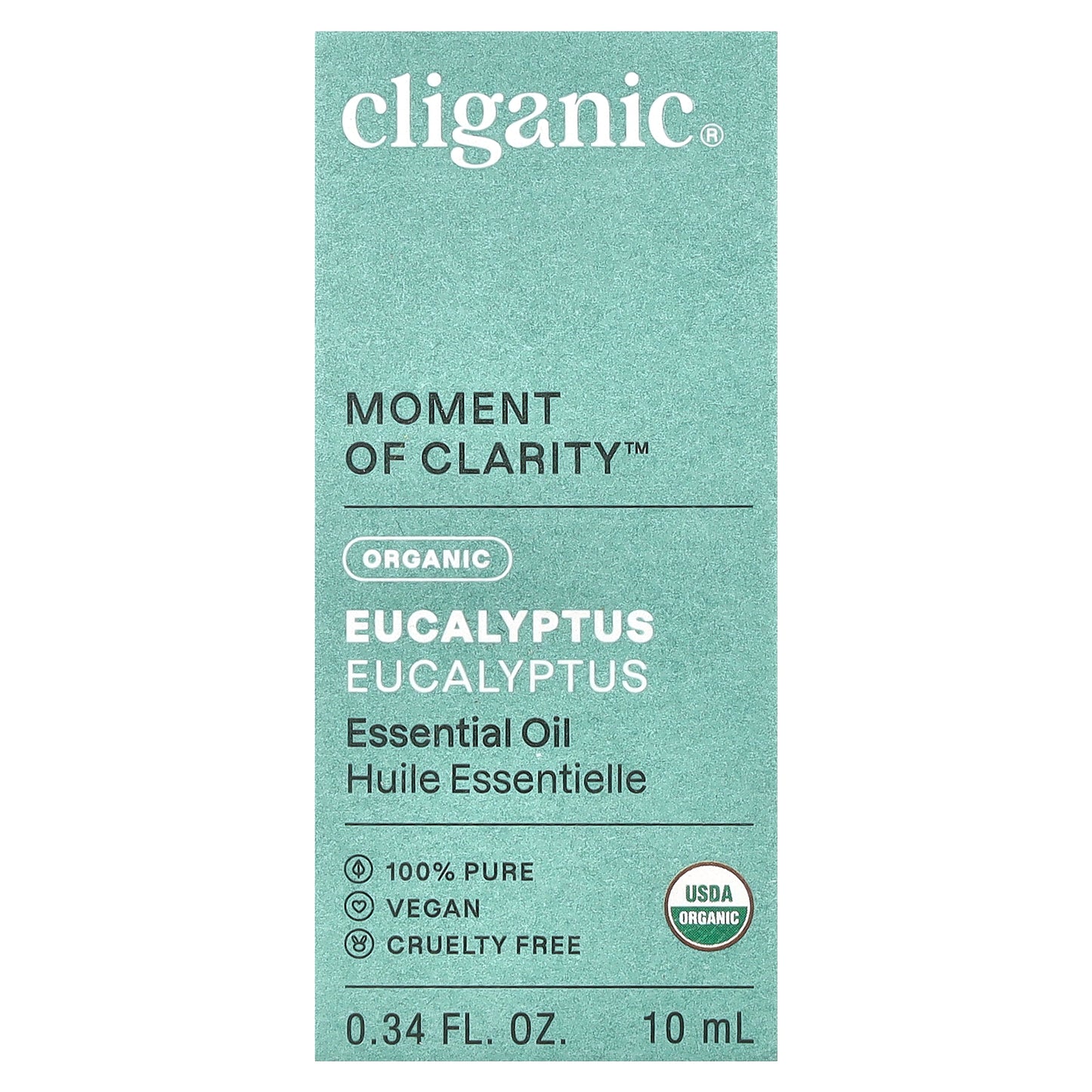 Cliganic, Moment of Clarity™, Essential Oil, Organic Eucalyptus, 0.34 fl oz (10 ml)