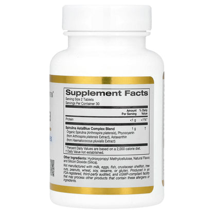 California Gold Nutrition, Spirulina, Organic AstaBlue Complex Blend, 60 Tablets