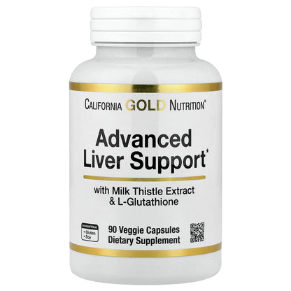 California Gold Nutrition, Advanced Liver Support with Milk Thistle Extract, L-Glutathione, Alpha Lipoic Acid, and Grape Seed Extract, 90 Veggie Capsules