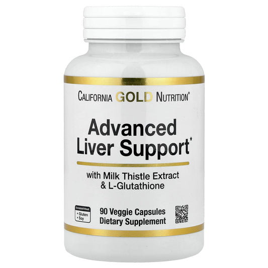 California Gold Nutrition, Advanced Liver Support with Milk Thistle Extract, L-Glutathione, Alpha Lipoic Acid, and Grape Seed Extract, 90 Veggie Capsules