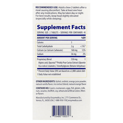 Enzymedica, Heartburn Soothe, Orange Vanilla, 90 Tablets