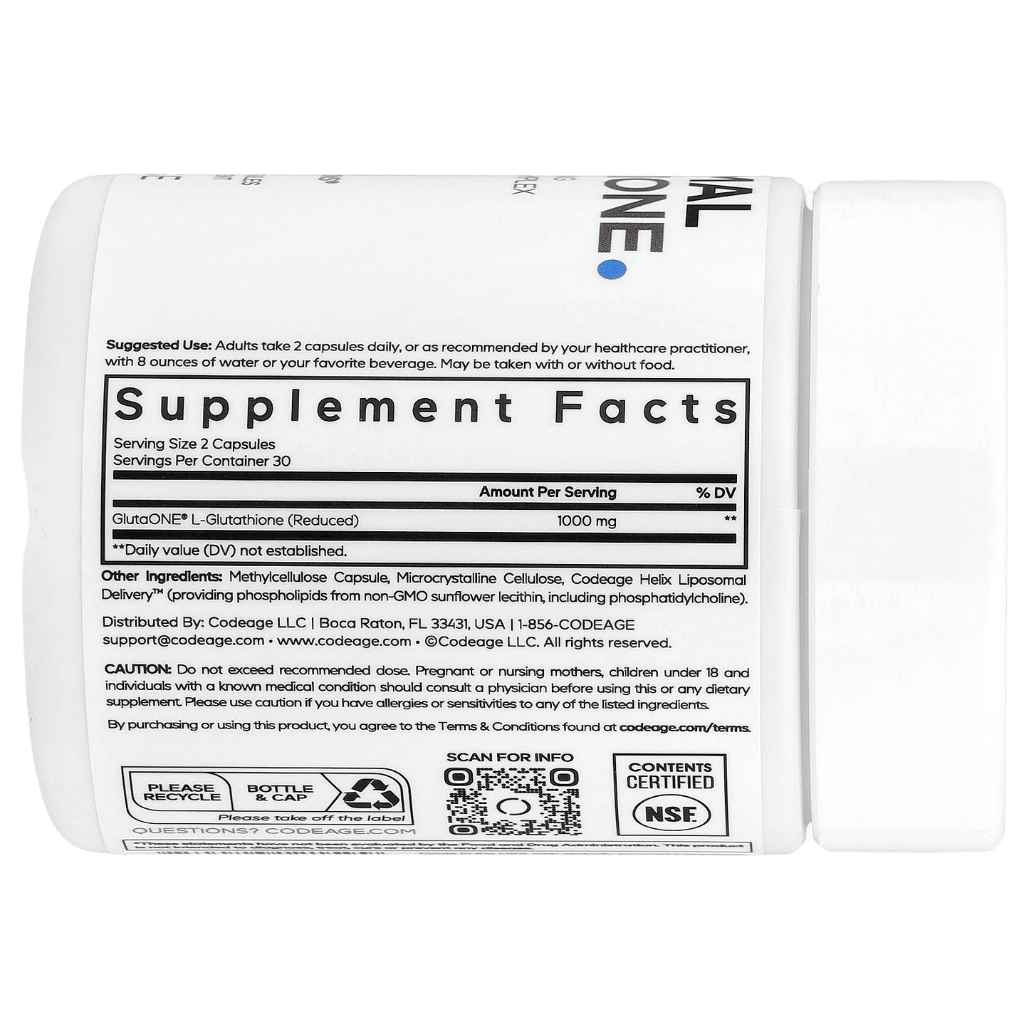 Codeage, Liposomal Glutathione, 60 Vegetable Capsules (500 mg per Capsule)