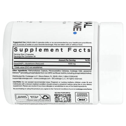 Codeage, Liposomal Glutathione, 60 Vegetable Capsules (500 mg per Capsule)