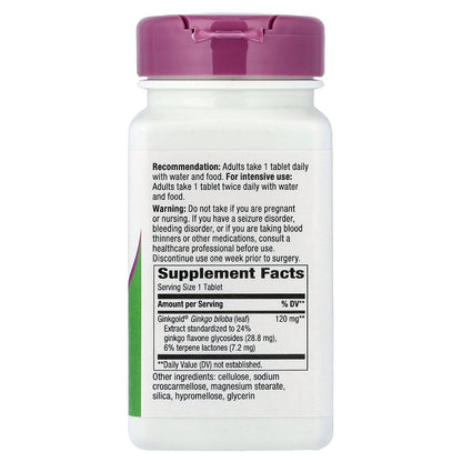 Nature's Way, Ginkgold® Max, 120 mg, 60 Tablets