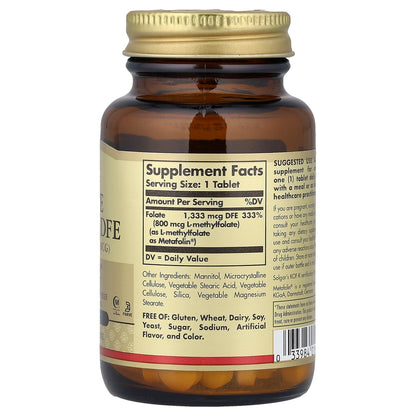 Solgar, Folate, 1,333 mcg DFE, 100 Tablets