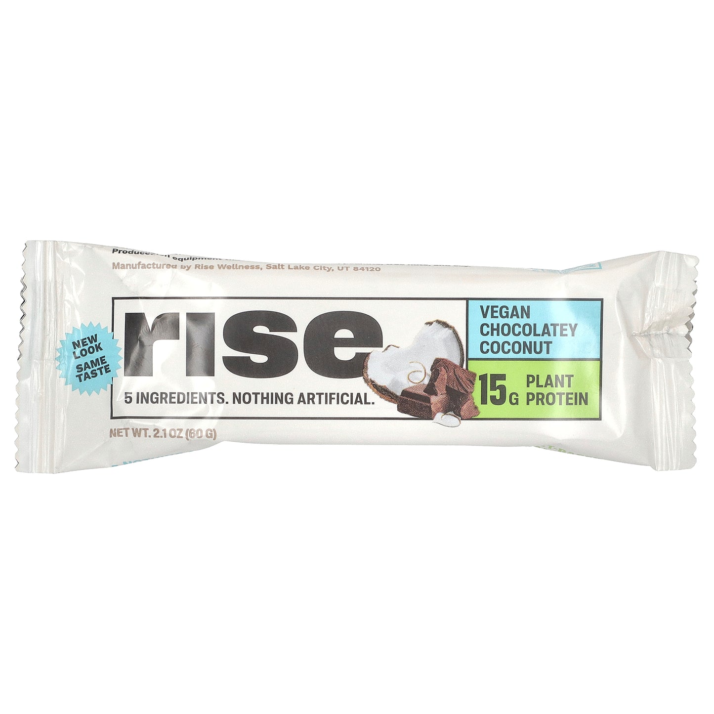 Rise Bar, Protein Bar, Vegan Chocolatey Coconut, 12 Bars, 2.1 oz (60 g) Each
