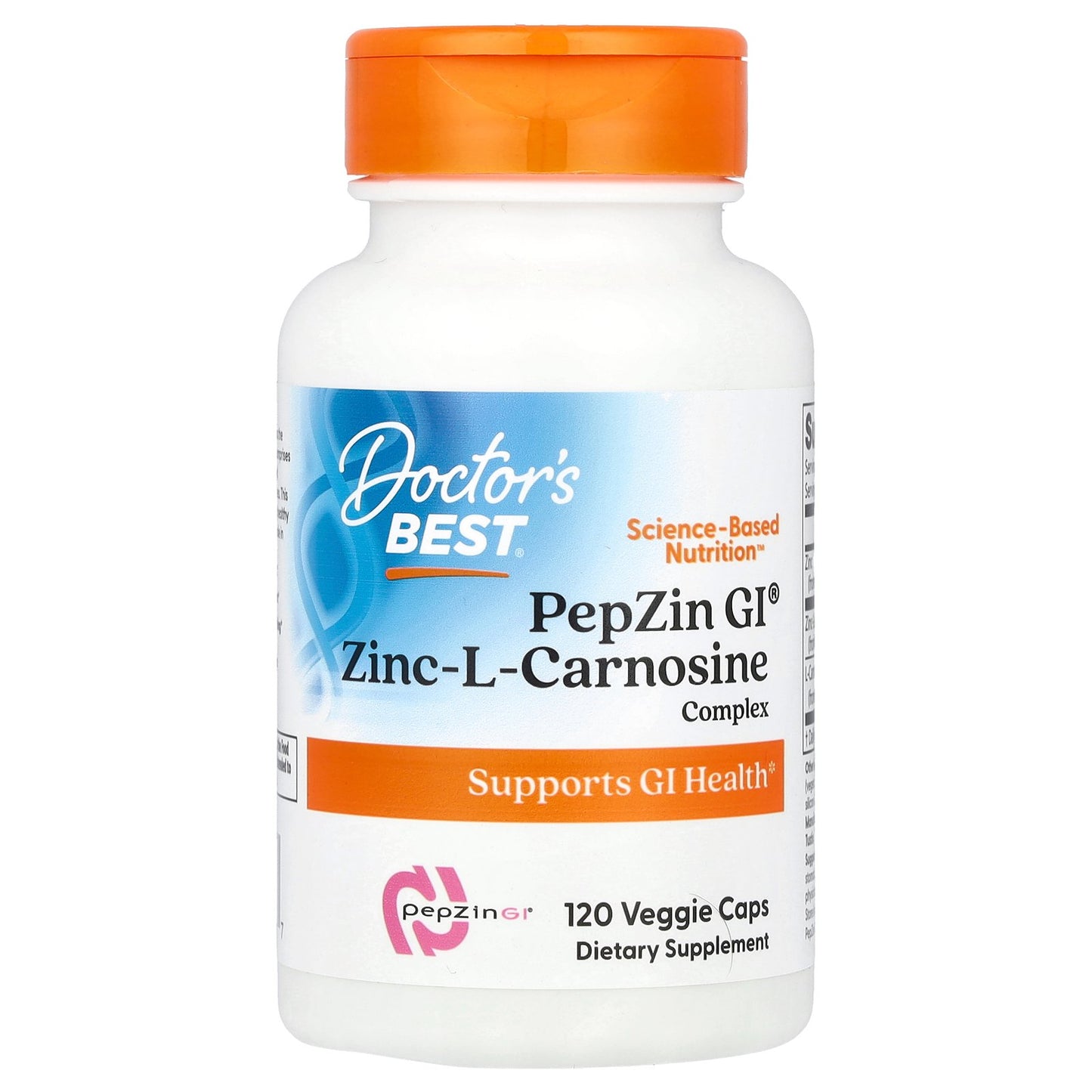 Doctor's Best, PepZin GI®, Zinc-L-Carnosine Complex, 120 Veggie Caps