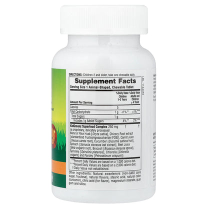 NaturesPlus, Animal Parade®, Kid Greenz®, Children's Chewable Green Food Dietary Supplement, Tropical Fruit, 90 Animal-Shaped Tablets