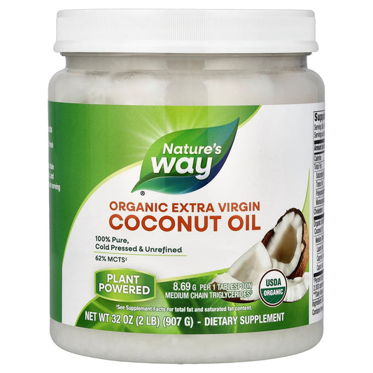 Nature's Way, Organic Extra Virgin Coconut Oil, 32 oz (907 g)