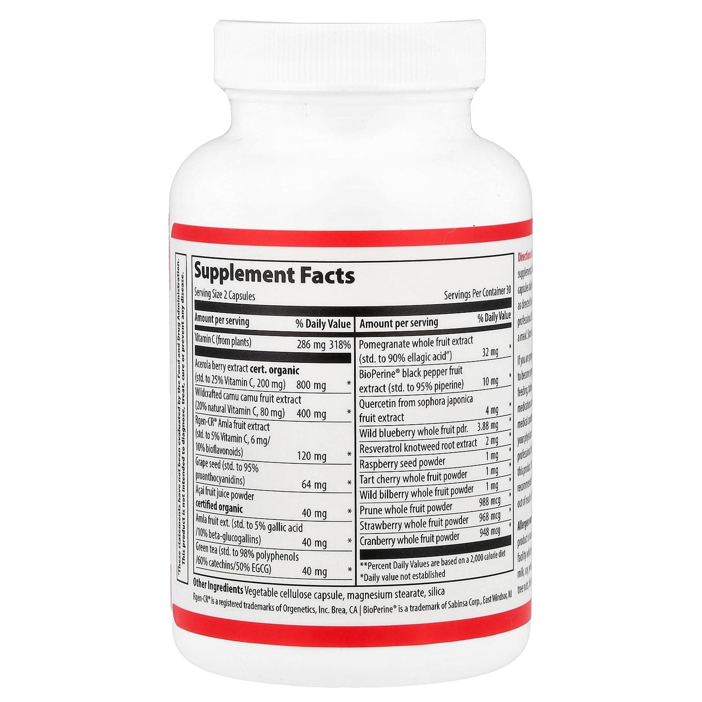 Vibrant Health, Plant-Based Vitamin C, 60 Vegetable Capsules