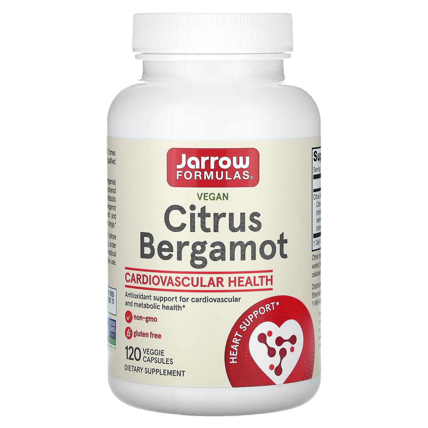 Jarrow Formulas, Vegan Citrus Bergamot, 120 Veggie Capsules (500 mg per Capsule)